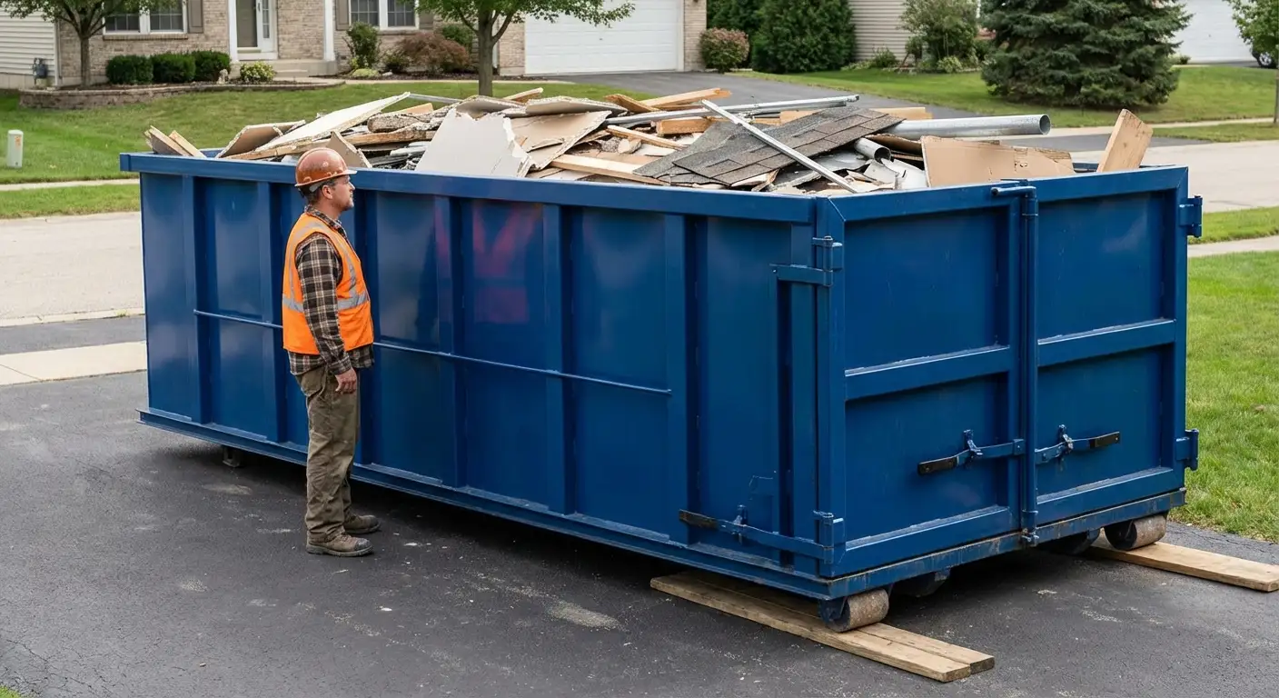 Dumpster loaded correctly to avoid overage fees in Belton, TX