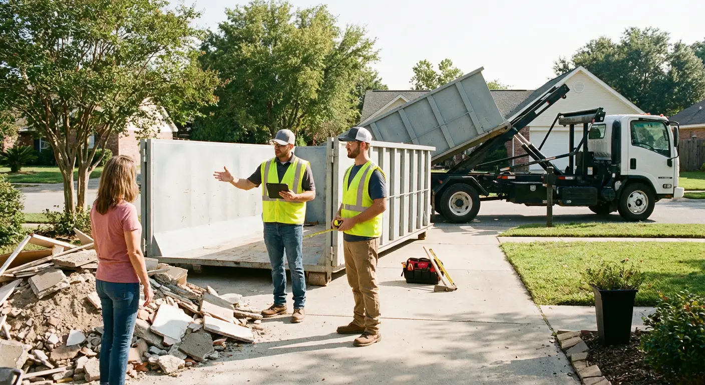 Chalk Ridge Dumpster Rental dumpster delivery truck in Belton, TX